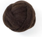 Kondoos Natural Wool roving, 8 OZ. Best for Needle Felting, handcrafts and Spinning. Natural Colours, un-Dyed. (Brown Dark Chocolate, 8 oz)