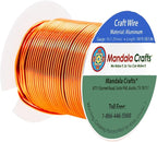 Mandala Crafts 16 Gauge Anodized Aluminum Craft Wire for Jewelry Making - 100 FT Colored Flexible Orange Wire - Bendable for Bonsai Armature Crafting Sculpting