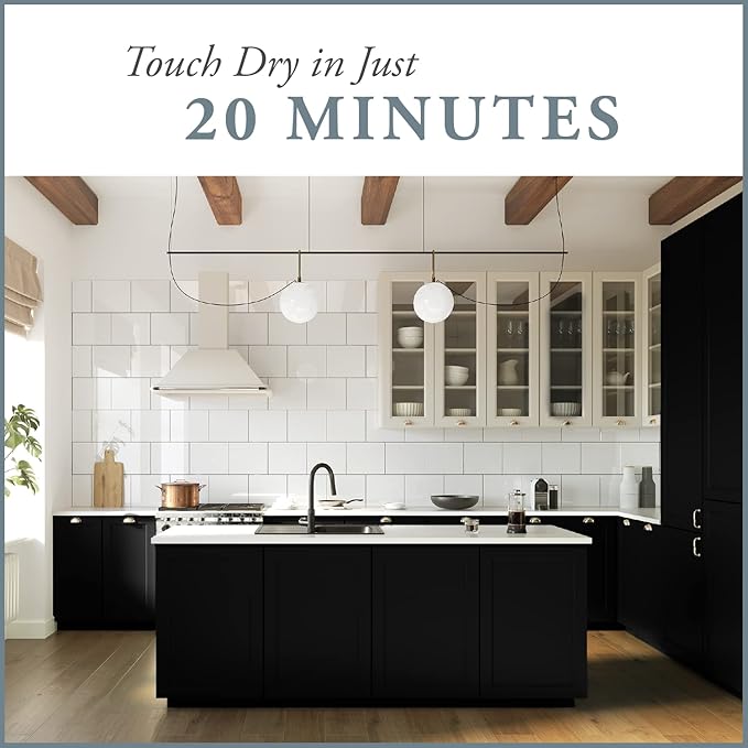 AMY HOWARD AT HOME Chalk-Based One Step Paint for Furniture, Cabinetry, Decor, Finish, and More | No Stripping, Sanding, or Priming | Dark Base | 32 Ounce | Black