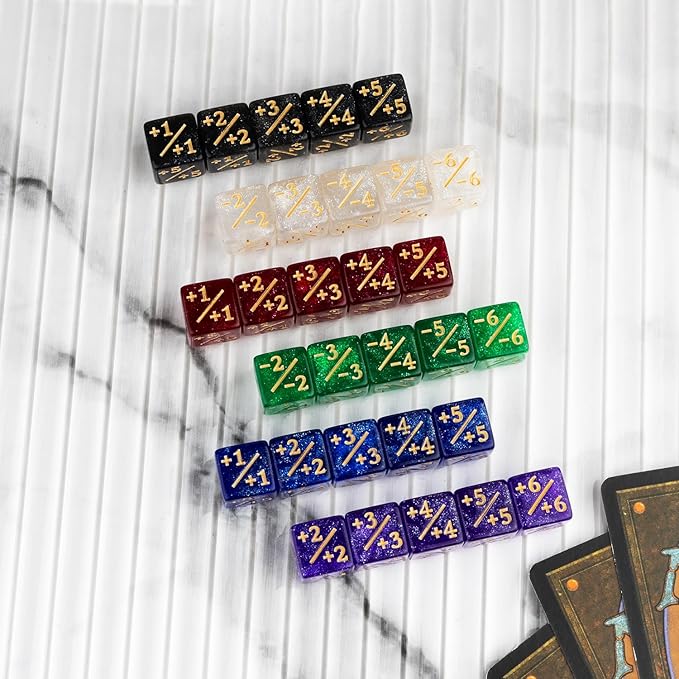 42 Pieces MTG Dice Counters 12mm Abilities Keywords Reversible Metal Tokens Counter Dice Set for MTG TCG Magic Card Games Accessories