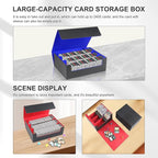 Card Storage Box for Trading Cards，2400+ Leather Magnetic Closure Commander Storage Box,Protectors Fit for YuGiOh, MTG and Sport Cards (Black, gray, 2400+)