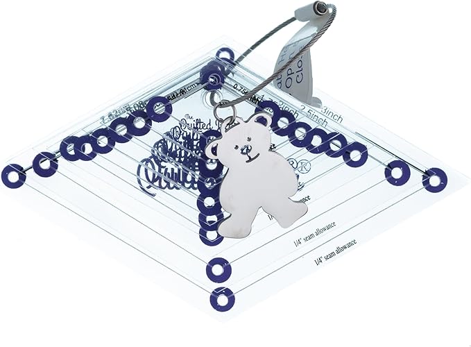 The Quilted Bear Diamond Quilting Templates – 8 Clear Non-Slip Acrylic Quilt Templates for Precise Fabric Cutting & Stress-Free Machine Quilting - Ideal for Quilt & Sewing Supplies (¾–3")