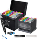 Banral Alcohol Markers Set, 136 Colors Dual Tip Alcohol Based Art Marker for Artists, Permanent Drawing Pens for Adult Coloring Sketching Illustration with Case and Holders