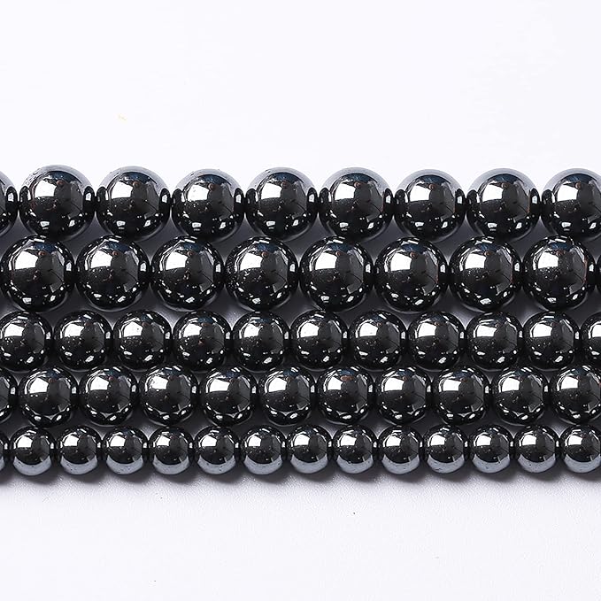 38pcs 10mm AAA Black Hematite Beads Natural Stone Gemstone Round Loose Beads for Jewelry Making DIY Bracelets Necklace Earrings