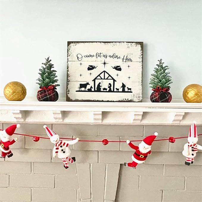 JAJADO Holy Christmas Stencils Self Adhesive Silk Screen Stencils Xmas Believe Screen Print Stencil Holiday Joy Silk Screen Transfers for Crafts on Wood, Fabric, Glass, Wall, Mug, DIY Christmas Decor