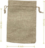 Palmhomee Pack of 25 Burlap Gift Bags with Drawstring Linen Jewelry Pouches Wedding Hessian Jute Bags for Birthday Jewelry and Treat Pouches Party Wedding Favors Gift Art and DIY Craft   (4x5.6 Inch, Burlap)
