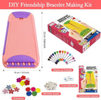 Rdfmy Friendship Bracelet Making Kit for Girls, Arts and Crafts Bracelets String Maker Kit for Kids Ages 8-12 Christmas Birthday Gifts Pink with Purple
