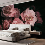 wall26 Removable Wall Sticker/Wall Mural Close Up Dark Rose Flower Blossoms Nature Wilderness Photography Decorative Botanical Relax/Calm Floral for Living Room, Bedroom, Office - 120x168 inches
