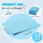 LuckyFoam Blue 10 Pack 15x12x0.79 inch Foam Sheets 0.79 Inch Thick Polystyrene Rectangles XPS Foam Board Craft for Insulating DIY Modeling Art Supplies