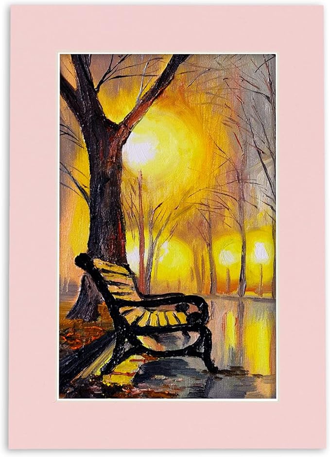 5.5x8.5 Mat for 8.5x11 Frame - Precut Mat Board Acid-Free Show Kit with Backing Board, and Clear Bags Soft Pink 5.5x8.5 Photo Matte For a 8.5x11 Picture Frame Matboard for Framing, Pack of 25 Mats