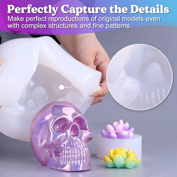 LET'S RESIN Silicone Mold Making Kit 0A, Extra Soft & Elastic Molding Silicone 70.5oz, Liquid Silicone for Mold Making Platinum Cure, Ideal for 3D Silicone Molds, Candle Molds, Soap Molds, Resin Molds
