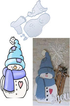 Metal Cutting Dies DIY Merry Christams Embossing Stencil Template Scrapbooking Card Making Mold Photo Album Arts Crafts Tools(6 Pcs Snowman-9.4x6.2cm)