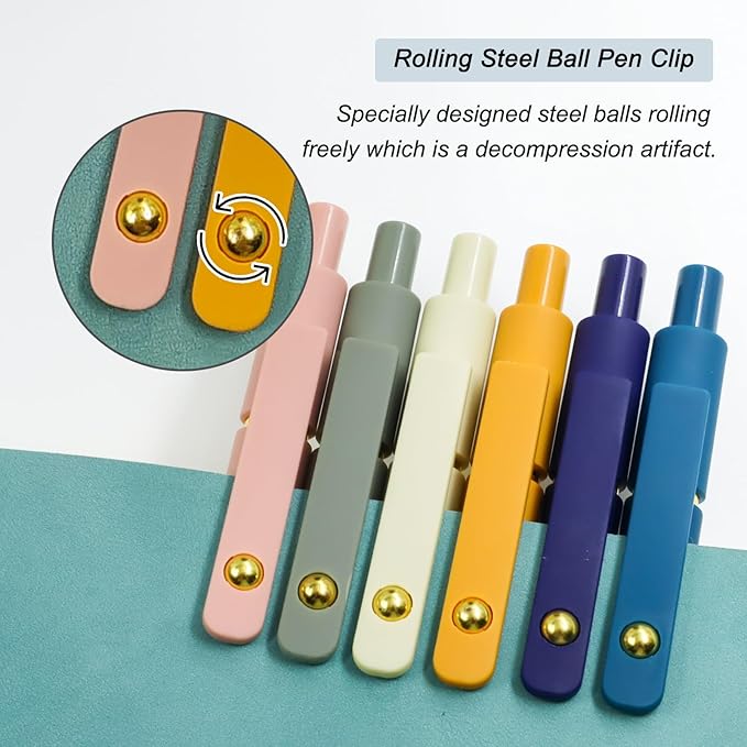Gel Pens, 12 Pcs 0.5mm Fine Point Smooth Writing Pens Cute Pens, High-End Series Black Ink Pens for Journaling Note Taking, School Office Supplies for Women Men (12 Pcs Gold Mixed colors)