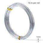 TecUnite Aluminum Craft Wire for Sculpting Armature Bendable Craft Wire for DIY Jewelry Making (1 Roll,Silver,10 M x 1 mm)