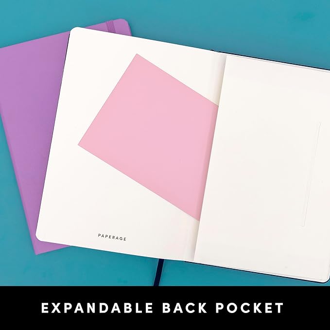 PAPERAGE Recycled Lined Journal Notebook, (Rose), 160 Pages, Medium 5.6 in x 8 in - 100 GSM Thick Paper – College Ruled, Hardcover Journaling Notebook for Work, School & Note Taking
