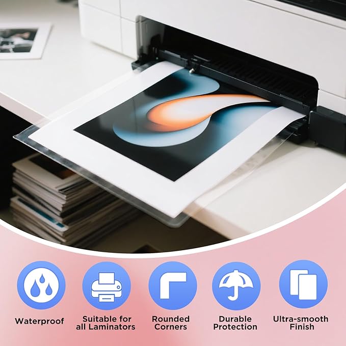Matte Laminating Sheets 9 x 11.5 Inches, 3 Mil Thick, 30 Pack,Clear Anti-Glare 8.5 x 11 Matte Thermal Laminating Pouches for Letter Size (30)