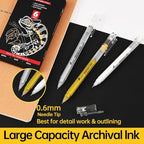 White Gold and Silver Gel Pen Set, 0.6mm Extra Fine Point Pens Gel Ink Pens Opaque Archival Ink Pens for Black Paper Drawing,Sketching,Card Making, Illustration, Bullet Journaling, 6 Pack