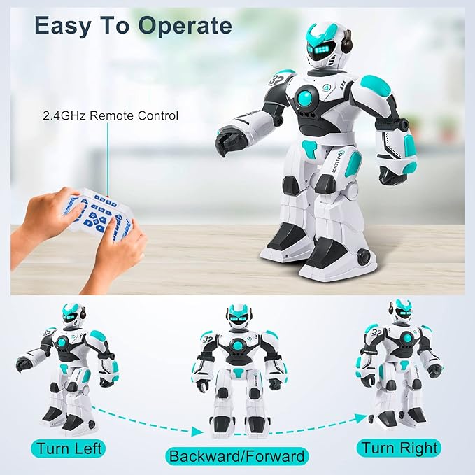 RC Robot Toy for Kids Remote Control Robot Toy, Smart Gesture Sensing Rechargeable & Programmable Robot Walking Dancing Singing Chirstmas Gift for 3-15 Years Old Boys Girls