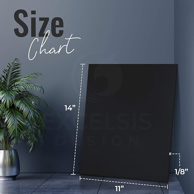 Black Foam Board 11 x 14 x 1/8" (3mm) Inch, 15 Pack Acid-Free Foam Core Poster Board Sheets for Art, Crafts, Presentation, Vision Board, Signboard, and Party Decorations