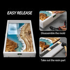 Large Reusable Epoxy Resin Mold 16×10×3 Adjustable Clamping System – Ideal Resin Molds for Coffee Tables, Trays, Cutting Boards & DIY Projects