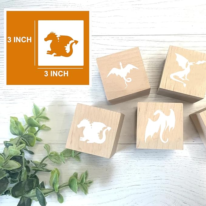 Small Stencils for Painting on Wood Reusable, 3 Inch Reusable Stencil for Craft Ornament Paint Template Stencils for Wall Card Rock Wood Signs Coasters Canvas Home Decor (Dragon)