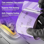 40 Grit PSA Purple Film Ceramic Sandpaper Roll, 2-3/4" Wide Continuous 10 Yard Longboard Sanding Roll Wet Dry Sanding Blocks Self Adhesive Sticky Back Sanding Sheets for Woodworking Automotive