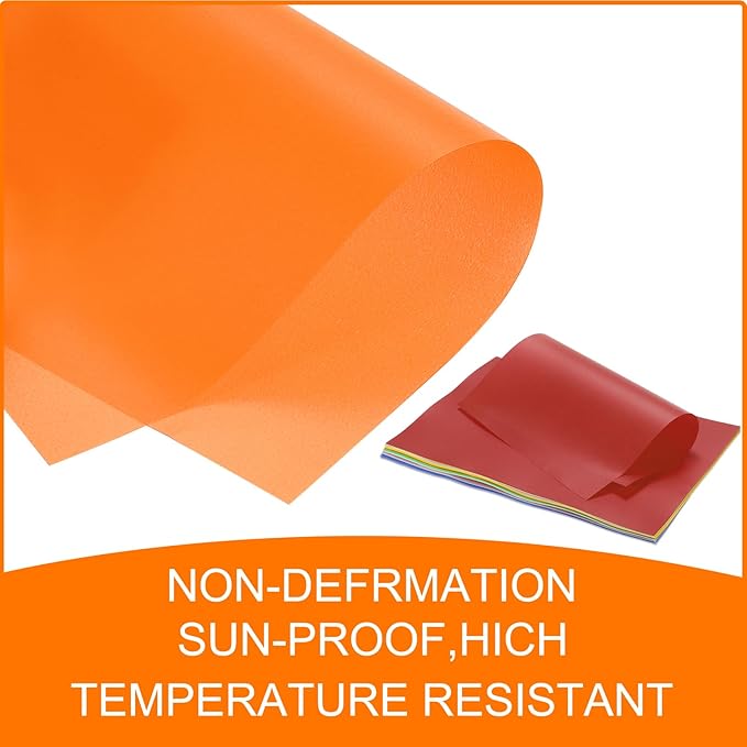 MECCANIXITY Colored Vellum Paper, 20 Sheet Orange Transparency 11.7 x 8.2 Printable Vellum Paper, Translucent Vellum Sheets for Printing Wedding Invitations, Ink Jet Laser Printer
