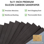 2000 Grit Sandpaper, 9 x 11 Inch Wet Dry Sand Paper Hand Abrasive Sanding Sheets for Wood Metal Automotive Sanding and Polishing, Fine - 10 Sheets