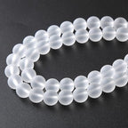 32pcs 12mm Frost White Crystal Glass Beads for Jewelry Making Round Loose Beads DIY Bracelets Necklaces Crystal Energy Healing Stone Beads 15" (12mm, Frost White Glass)