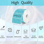 2.25"x1.25" Holographic Thermal Labels Stickers, Glitter Direct Thermal Printer Labels, Waterproof Self-Adhesive Address Shipping Label Stickers, 300 Sheet/ 1 Roll, Holographic Shiny Blue