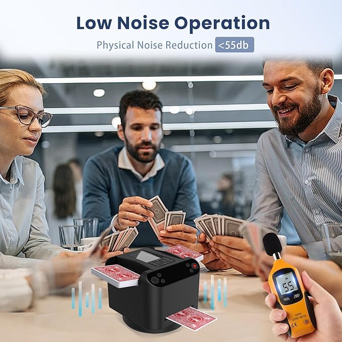 Automatic Card Shuffler and Dealer 2-in-1, 360°/180°Rotating Dealer with Wireless Remote Control, Supports 1-12 Players Poker Shuffler, Suitable for UNO, Poker, Phase 10, Skip-Bo, Blackjack