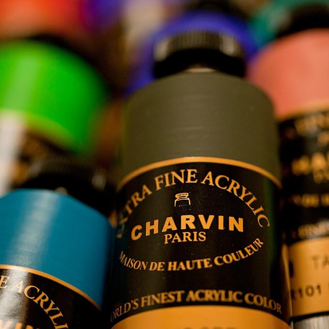 Charvin Extra Fine Professional Acrylic Paint - Burnt Sienna, 60ml Tube, Triple-Milled, Lightfast Pigments, Open Stock Artist Acrylic Paints in Nature-Inspired Hues