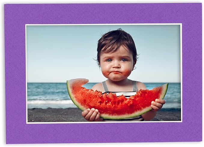11x14 Mat for 8.5x11 Photo - Precut Purple Picture Matboard for Frames 11 x 14 Inches - Bevel Cut Matte to Display Art 8.5 x 11 Inches - Acid Free Pack of 25 MATS with Backing Boards & Clear Bags