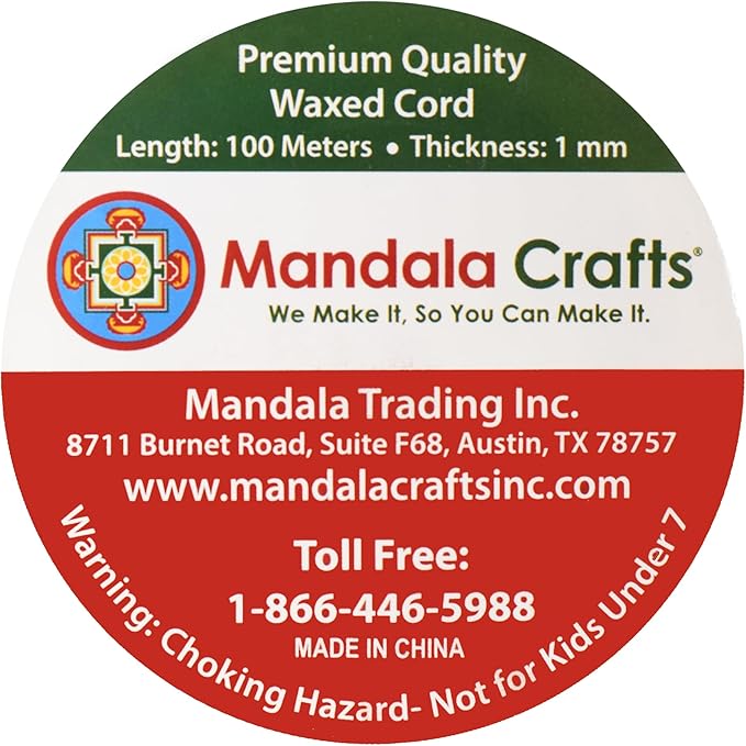 Mandala Crafts 1mm 109 Yards Dark Brown Cotton Waxed Cord for Jewelry Making Bracelet Cord Waxed String - Beading String Thread Jewelry Cords for Necklaces String