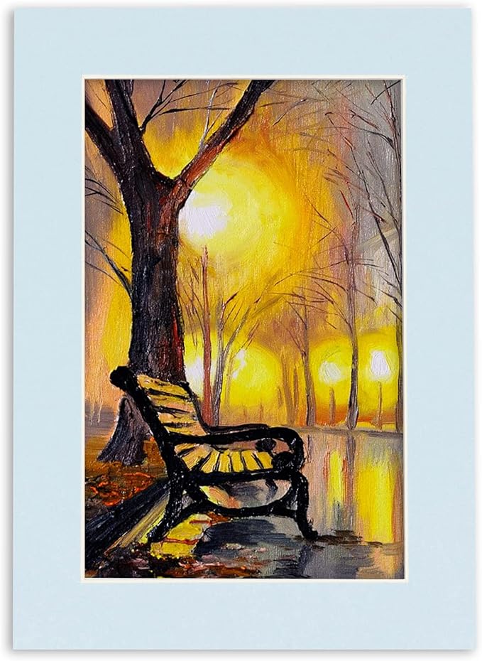 5.5x8.5 Mat for 8.5x11 Frame - Precut Mat Board Acid-Free Baby Blue 5.5x8.5 Photo Matte For a 8.5x11 Picture Frame, Premium Matboard for Family Photos, Show Kits, Art, Picture Framing, Pack of 1 Mat