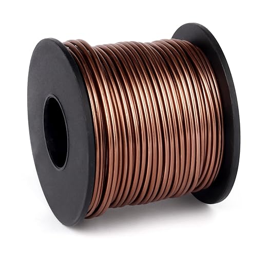 Aluminum Craft Wire, 95 Feet 2.0mm/ 14 Gauge Brown Bendable Soft Metal Aluminum Wire Roll Bulk for DIY Crafts Sculpting Jewelry Making