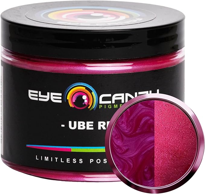 Eye Candy Pigments Premium Red Mica Powder - Ube Red (50gr) - for Epoxy, Resin, Soap, Paint, Woodworking, Acrylic Pouring, Bath Bombs, Fishing Lures - DIY Arts and Crafts Additive