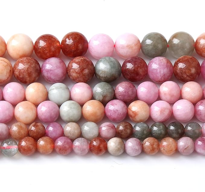 45pcs 8mm Natural Alashan Rainbow Agate Stone Beads for Jewelry Making DIY Bracelet Necklace Accessories 15" Energy Healing Power Stone Beads(8mm, Alashan Rainbow Agate)