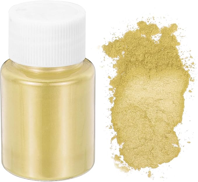 uxcell 10g/0.35oz Cosmetic Grade Mica Powder, 600 Mesh Mica Powder Natural Resin Epoxy Pigment Powders for Casting Resin, Candle Dye, DIY Nail Polish and Lip Gloss, Gold
