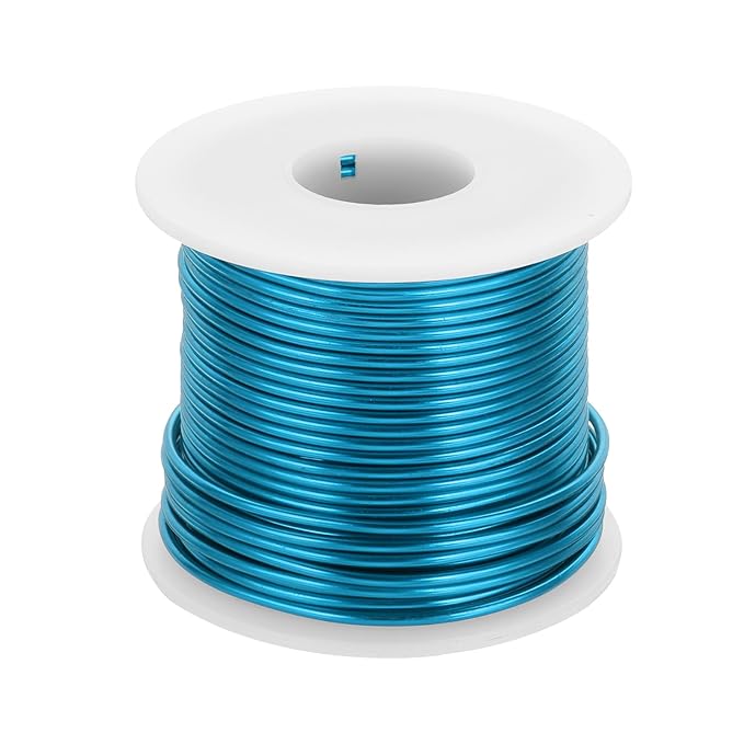 MECCANIXITY 12 Gauge Anodized Aluminum Craft Wire Bendable Bonsai Training Wire 98 Feet 2mm for Sculpting Crafts Wreath Floral Beading Jewelry Making, Blue