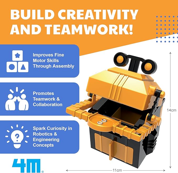 KidzRobotix - Money Bank Robot - Build a Piggy Bank for Kids Robot, Inspire STEM Learning, Boost Creativity, and Teach Financial Responsibility with Our Fun DIY Coin Bank Kit for Kids Aged 8 and Up!