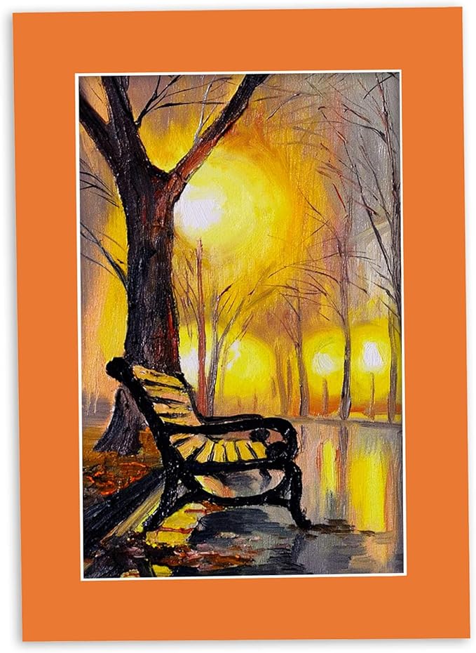 5x7 Mat for 8.5x11 Frame - Precut Mat Board Acid-Free Orange 5x7 Photo Matte Made to Fit a 8.5x11 Picture Frame, Premium Matboard for Family Photos, Show Kits, Art, Picture Framing, Pack of 10 Mats