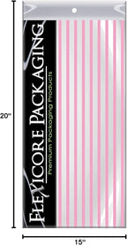Flexicore Packaging Light Pink Pin Stripe Print Gift Wrap Tissue Paper Size: 15 Inch X 20 Inch | Count: 50 Sheets | Color: Light Pink Pin Stripe