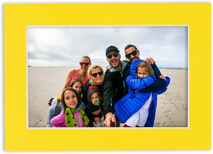 11x14 Mat for 8.5x11 Photo - Precut Yellow Picture Matboard for Frames 11 x 14 Inches - Bevel Cut Matte to Display Art 8.5 x 11 Inches - Acid Free Pack of 10 MATS with Backing Boards & Clear Bags
