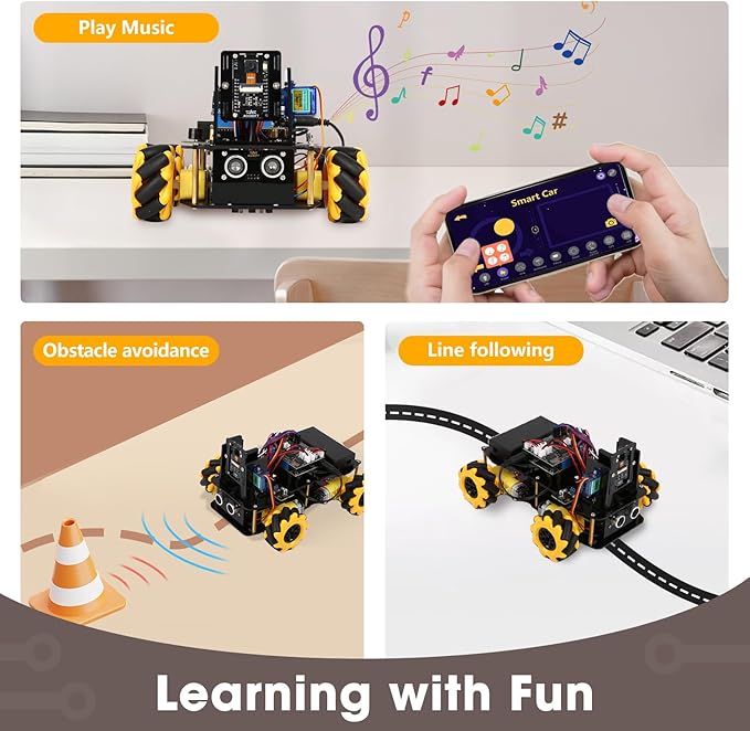 Robotics Kit for Kids Ages 8–12 12-16, ACEBOTT Smart Robot Car Kit with 3MP Camera, STEM Toys for Boys Compatible with Arduino & Scratch,App & Remote Control,STEM Gift for Boys, Girls,Teens and Adults