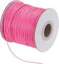 MECCANIXITY Waxed Cord 0.5mm Waxed Polyester Cord 175 Yard Wax String for Bracelet Making, Necklaces, Beading, Jewelry Making and DIY Crafts(Light Rose Red)