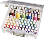 ArtBin Super Satchel Thread Box - Versatile Thread Storage for Sewing, Embroidery, and Quilting - 108 Pegs, Portable Design, Compatible with ArtBin Accessories - Made in USA, Transparent and Compact