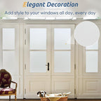 rabbitgoo Window Privacy Film, Frosted Glass Window Clings, Static Cling UV Heat Blocking Door Stickers for Home Bathroom, Removable Indoor Decal Coverings Day and Night, Pure, 29.5 x 78.7 Inches