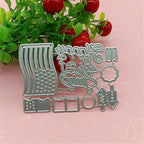 Cutting Dies Metal Stencils Scrapbooking Tools DIY Embossing Template for Paper Card Making Album Arts Crafts Supplies (Happy Independence Day-9.5x7.6cm)