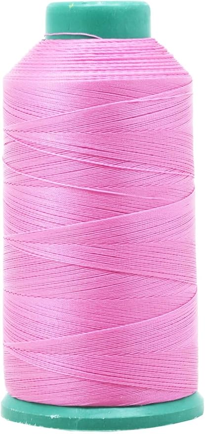 Mandala Crafts Bonded Nylon Thread Pink Heavy Duty Sewing Threads - 1500 YDs Size 69 210D T70 Tex 70 Thread for Leather Jeans Weaving Outdoor Marine Upholstery Threads